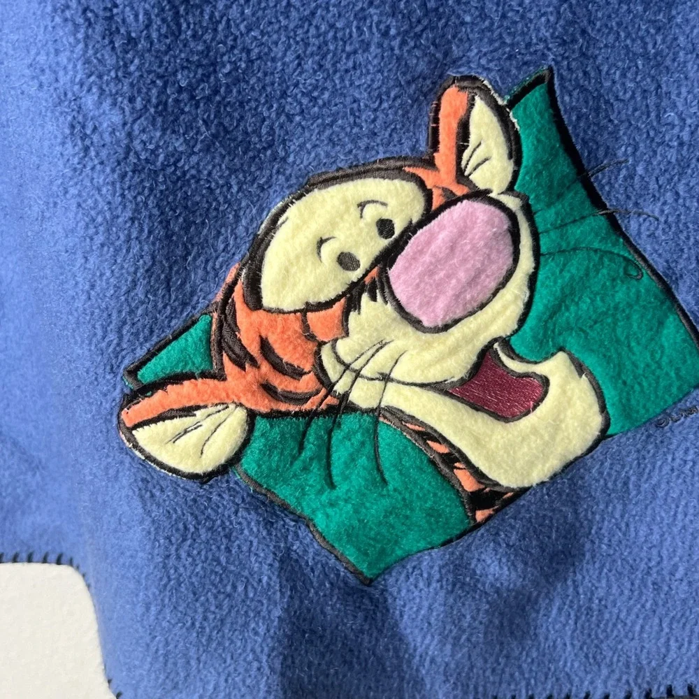 Pooh Disney Fleece Throw Blanket Tigger Graphic Blue 52x67 Vintage‎